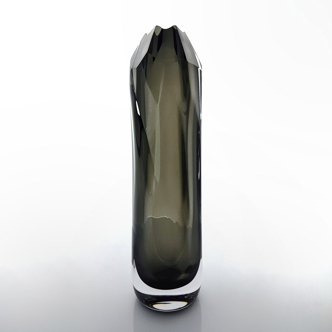 Sculpted Crystal Cut Vase