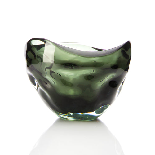 Carved Free Form Bowl - David Reade Glass Art